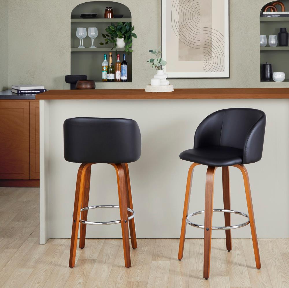 Elegant Bar Chairs with Supportive Metal Footrests