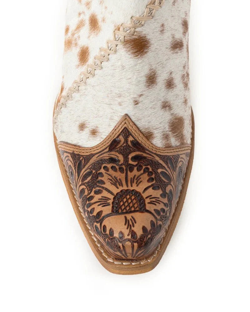 Darcy Ridge Hair-On Hide Booties in Brown by Myra Bag