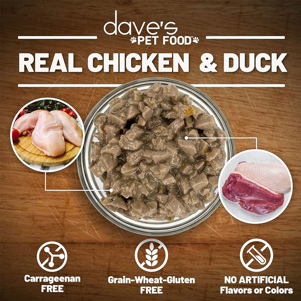 Dave's Pet Food Farmyard Fowl Stew Grain-Free Canned Wet Cat Food, 5.5-oz can, case of 24