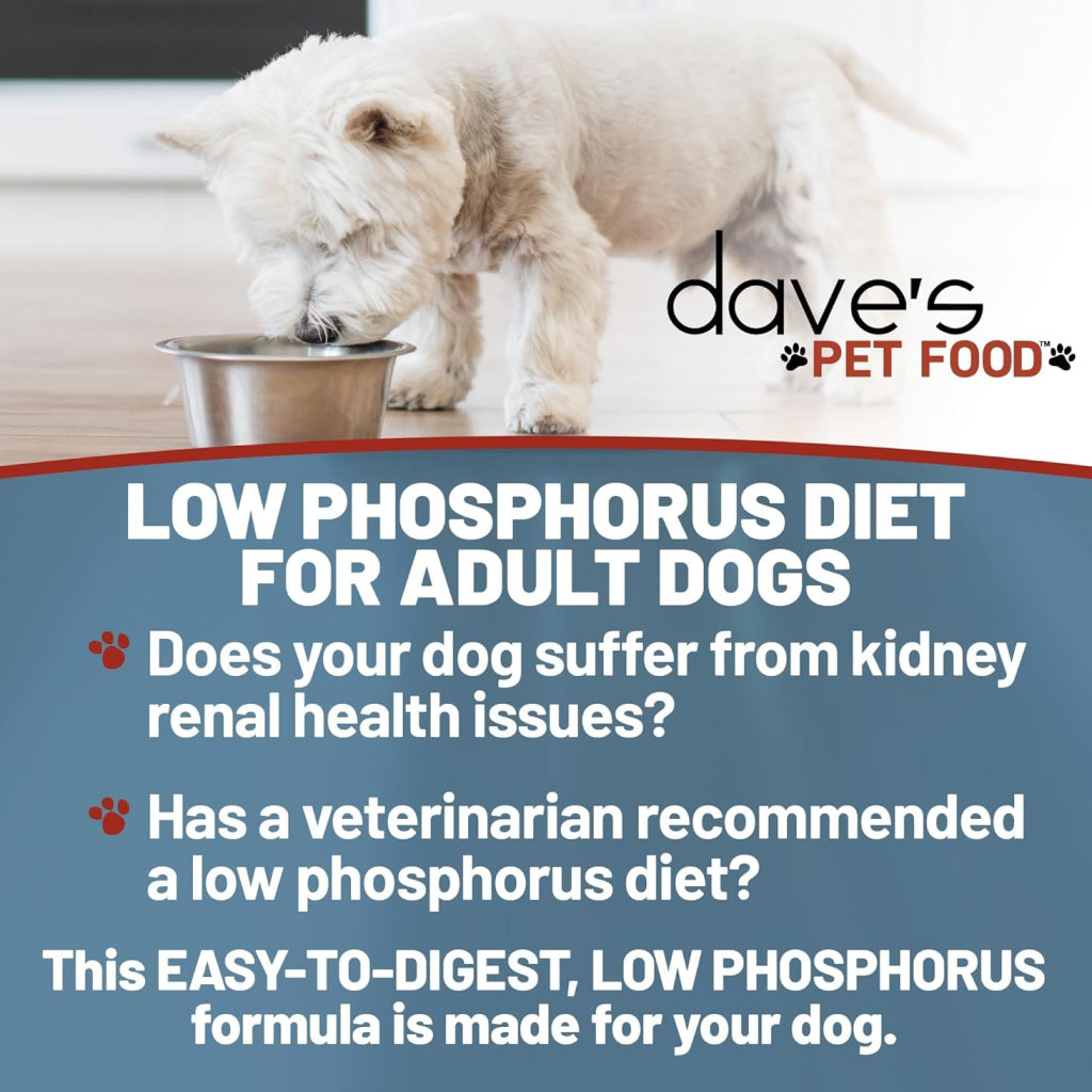 Dave's Pet Food Restricted Diet Phosphorus & Protein Kidney Support Tuna Pate in Gravy Wet Food for Dogs