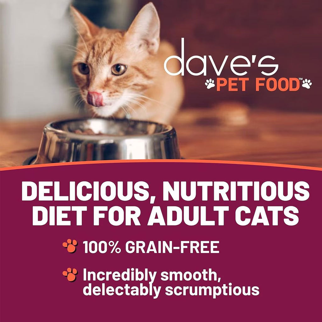 Dave's Pet Food Saucey Pate Chicken & Turkey Recipe Grain-Free Canned Wet Cat Food, 5.5-oz can, case of 24