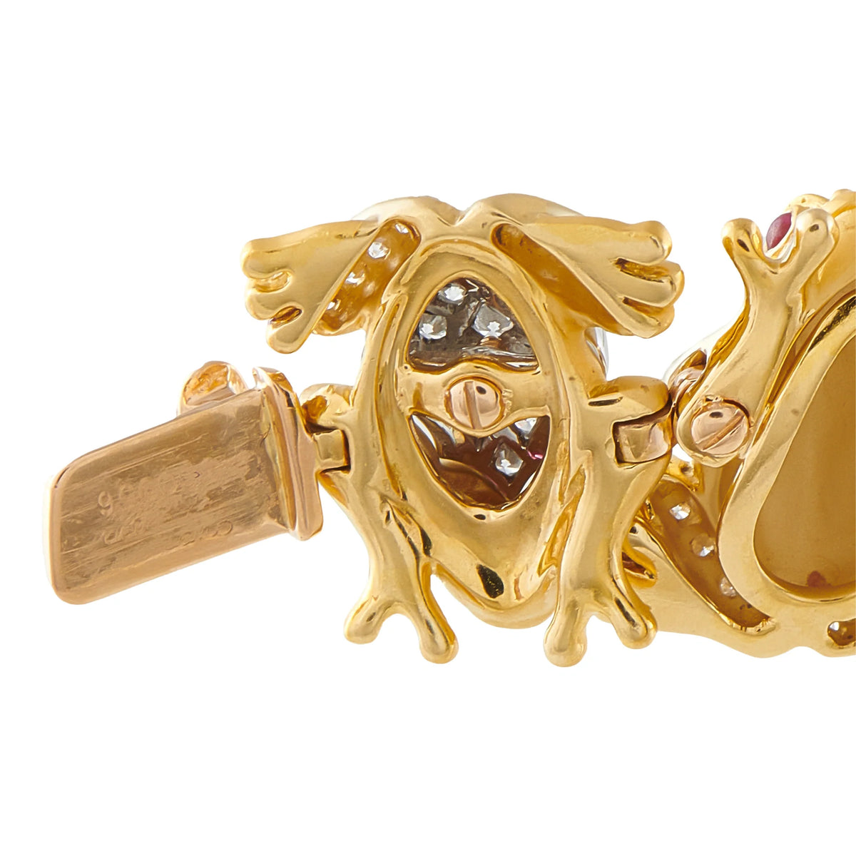 Carrera y Carrera 18K Yellow Gold 3.25ct Diamond Frog Bracelet CC09-100226