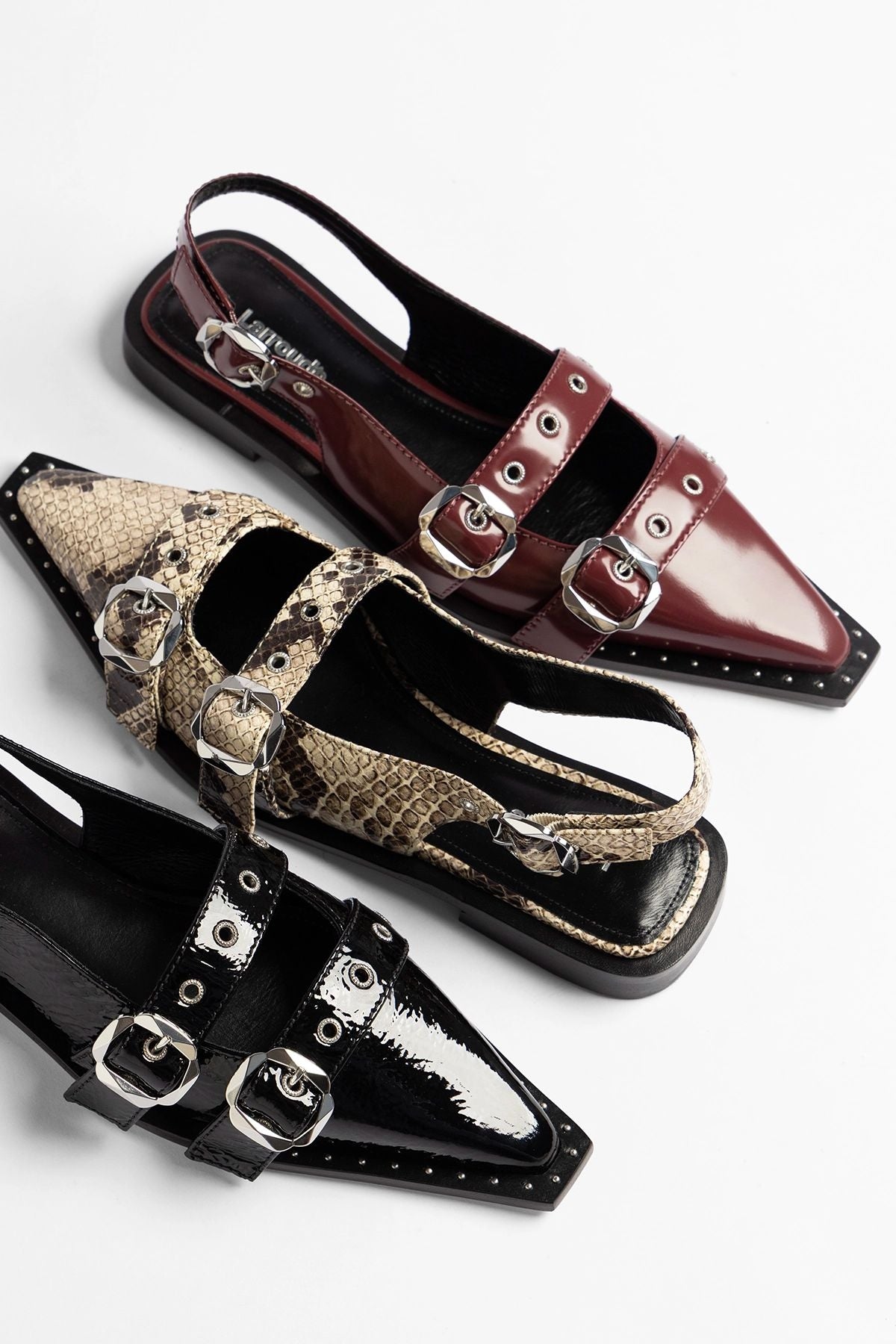Patti Flat Burgundy Leather