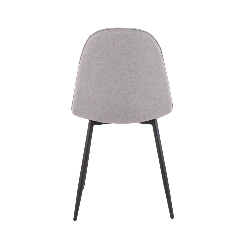 Contemporary Steel-Framed Dining Chairs with Tailored Upholstery - Set of 2