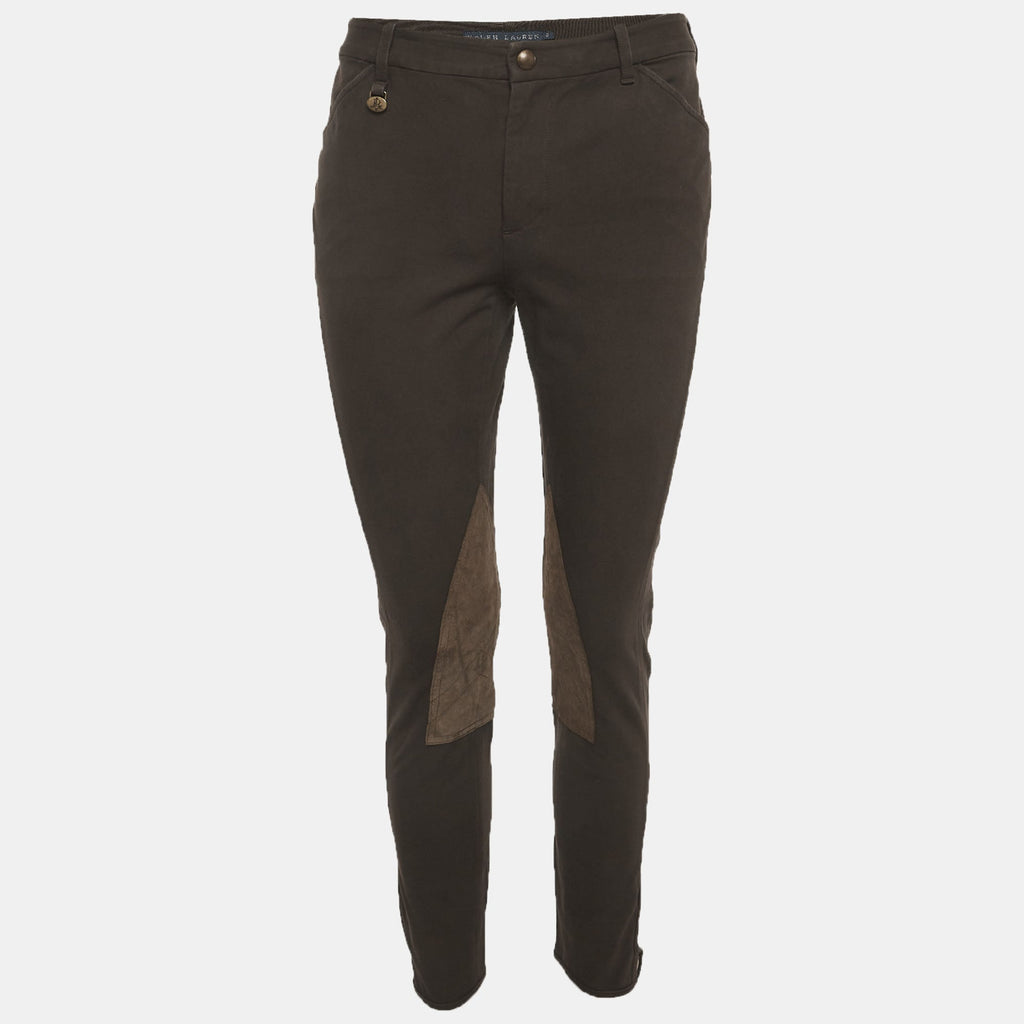 Ralph Lauren Brown Suede And Gabardine Breeches