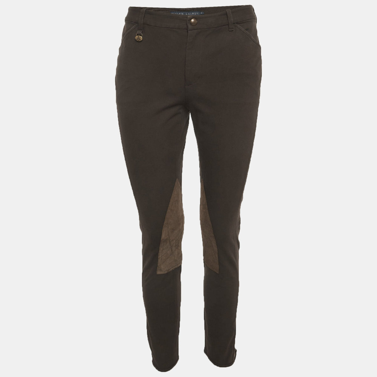 Ralph Lauren Brown Suede And Gabardine Breeches