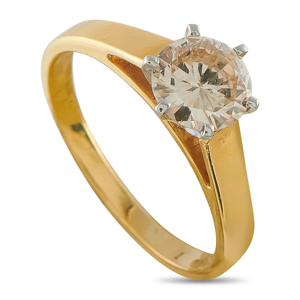 LB Exclusive 18K Yellow Gold 1.07ct Diamond Solitaire Ring MF16-070826