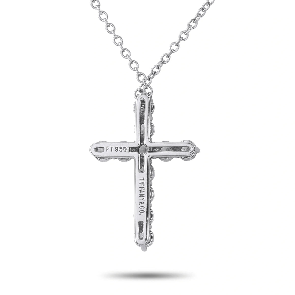 Tiffany & Co. Tiffany & Co. Platinum 0.42ct Diamond Cross Pendant Necklace Ti06-100526
