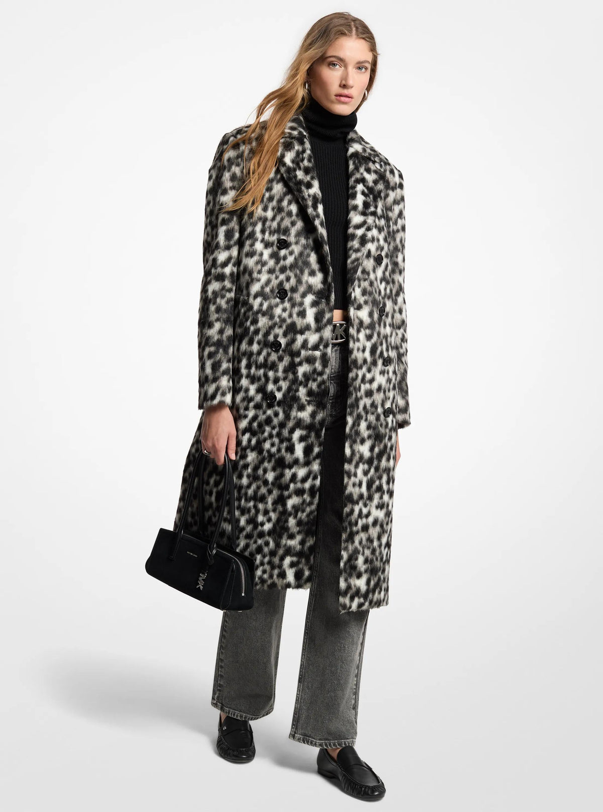 Leopard Print Faux Fur Coat
