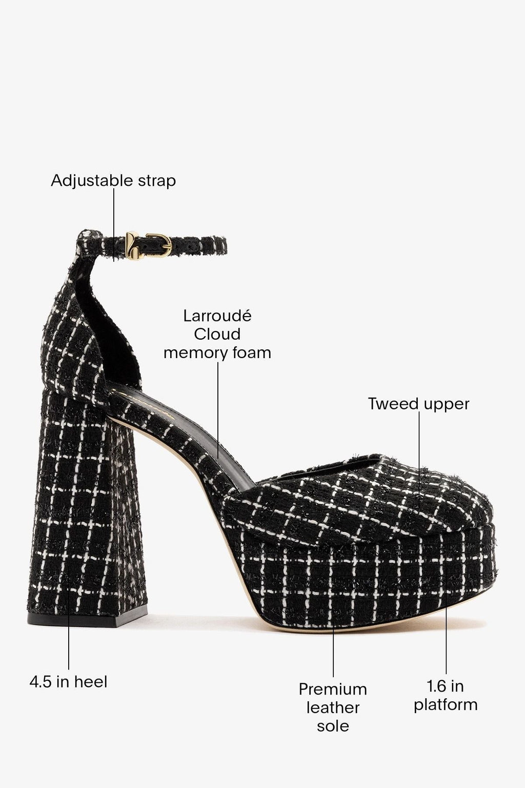 Ari Platform Pump Black Tweed