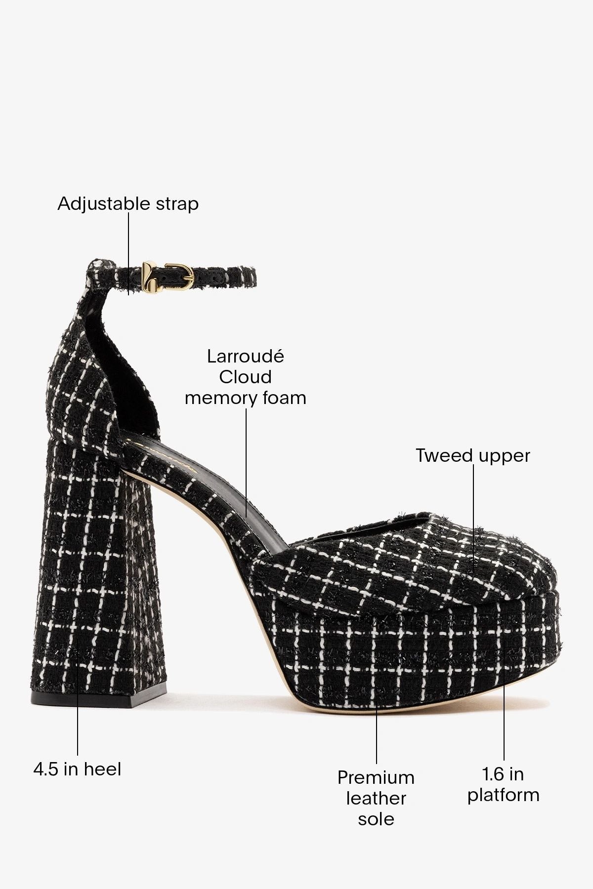 Ari Platform Pump Black Tweed