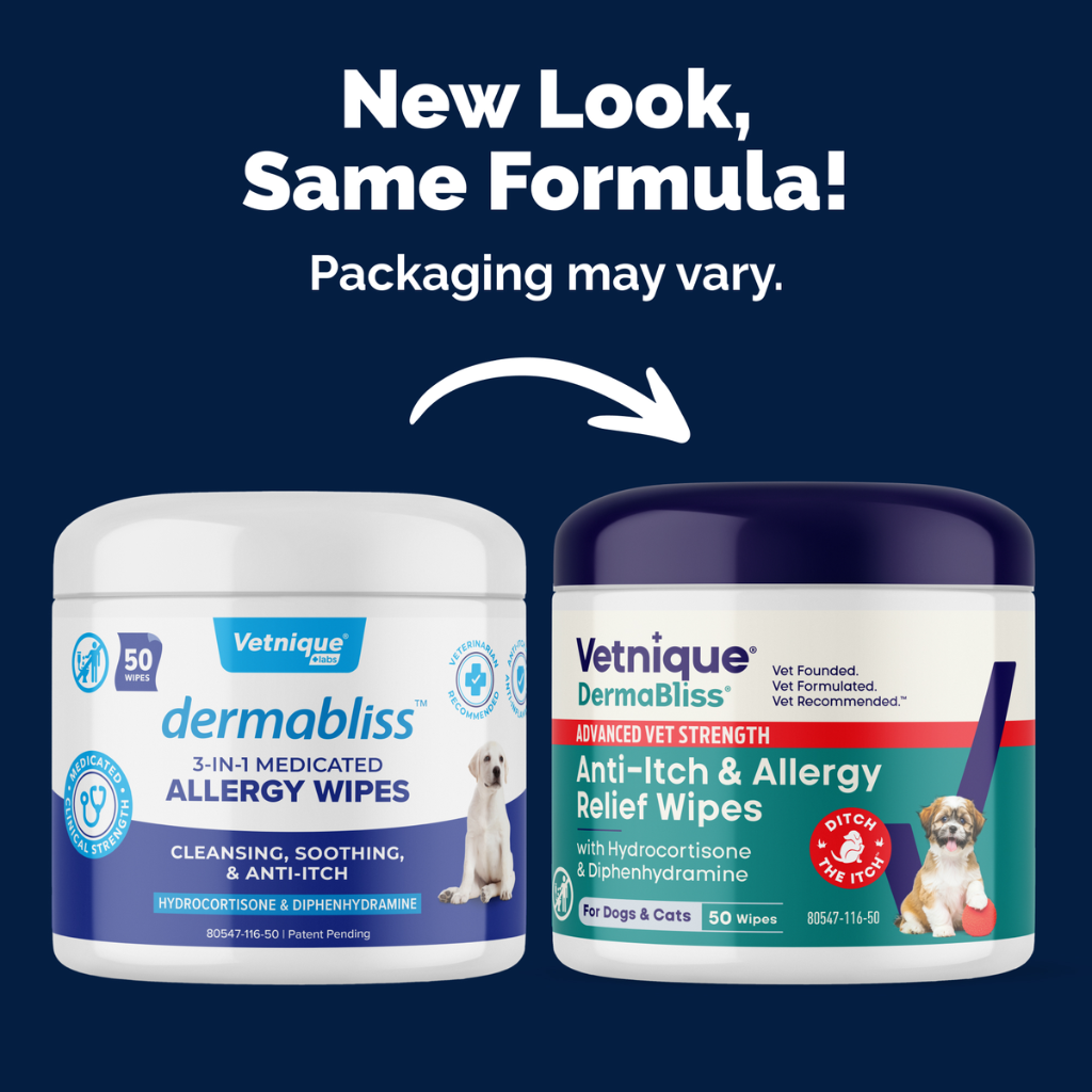 Dermabliss Advanced Vet Strength Anti-Itch & Allergy Relief Wipes for Dogs & Cats, 50 ct