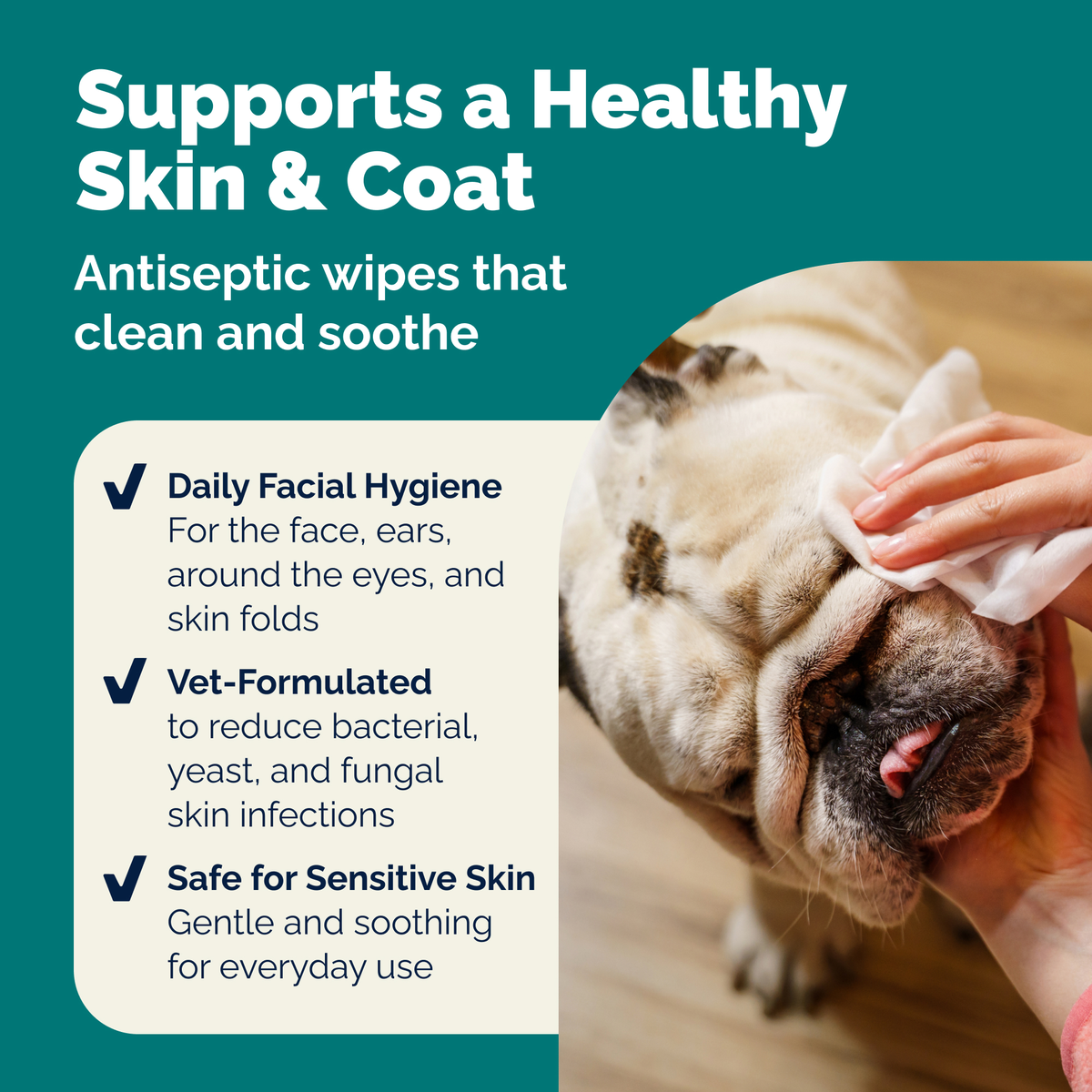 Dermabliss Advanced Vet Strength Face Cleansing Wipes, 60 ct
