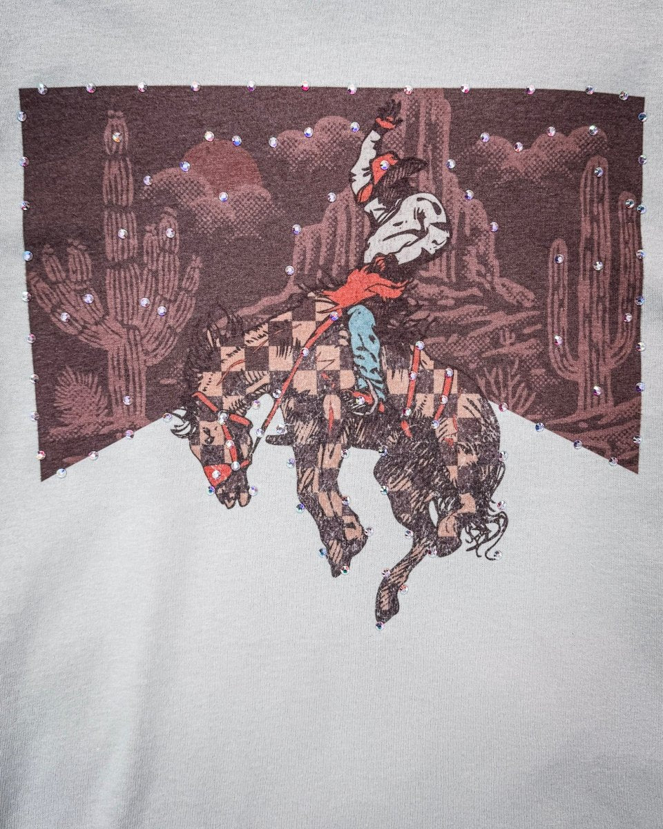 Desert Current Rhinestone Rodeo Tee in Tan