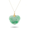 LB Exclusive 14K Yellow Gold Carved Jade Pendant Necklace MF07-092226