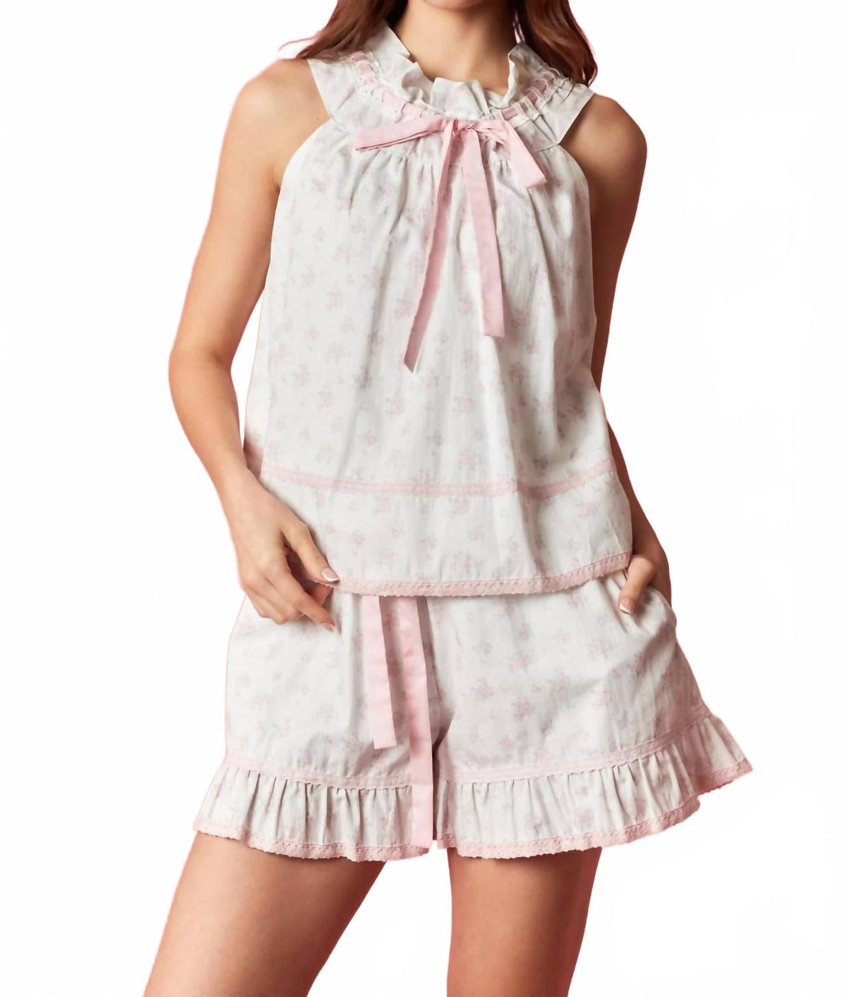 Queen Charlotte Pajama Set In Light Pink