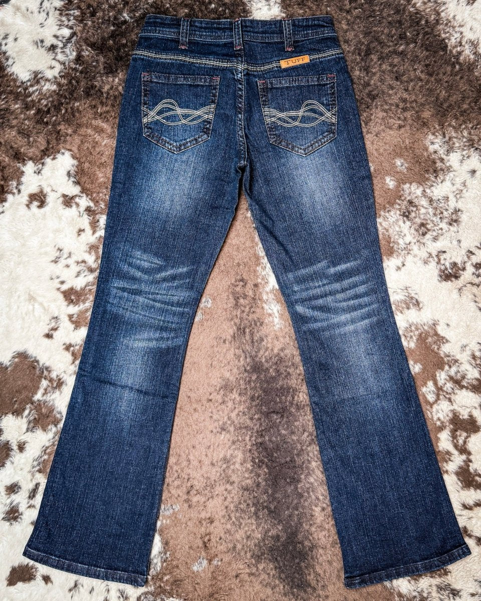 DFMI Indigo Mid-Rise Bootcut Jeans by Cowgirl Tuff