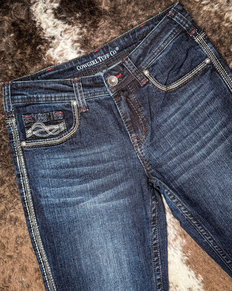 DFMI Indigo Mid-Rise Bootcut Jeans by Cowgirl Tuff