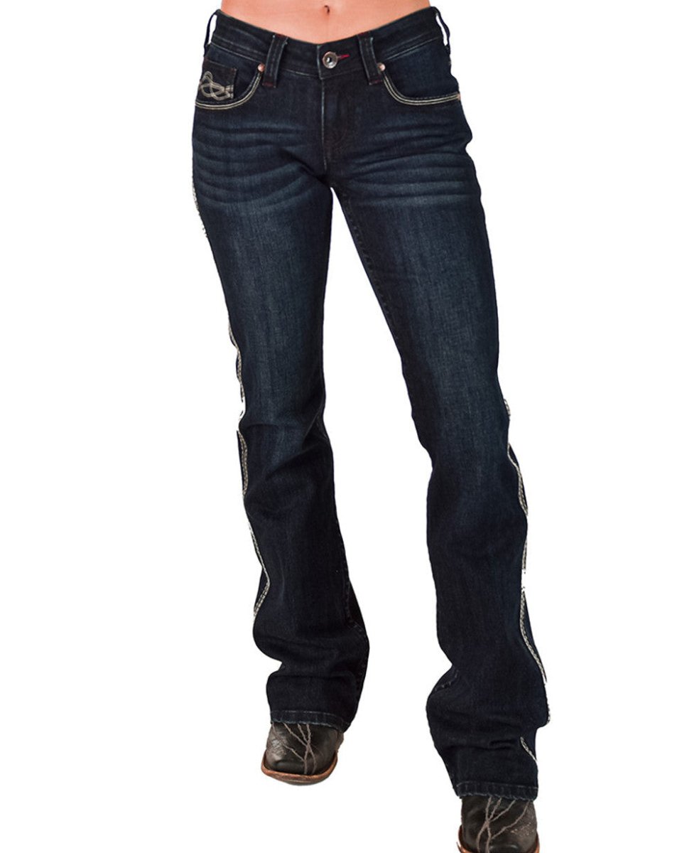 DFMI Indigo Mid-Rise Bootcut Jeans by Cowgirl Tuff