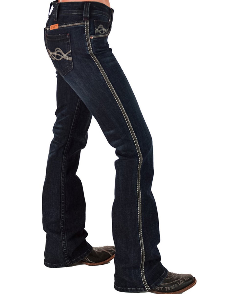 DFMI Indigo Mid-Rise Bootcut Jeans by Cowgirl Tuff