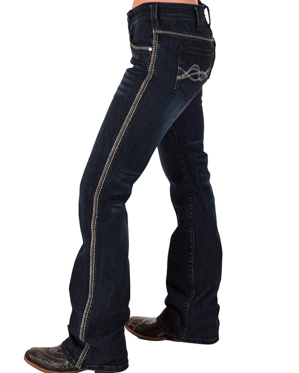 DFMI Indigo Mid-Rise Bootcut Jeans by Cowgirl Tuff
