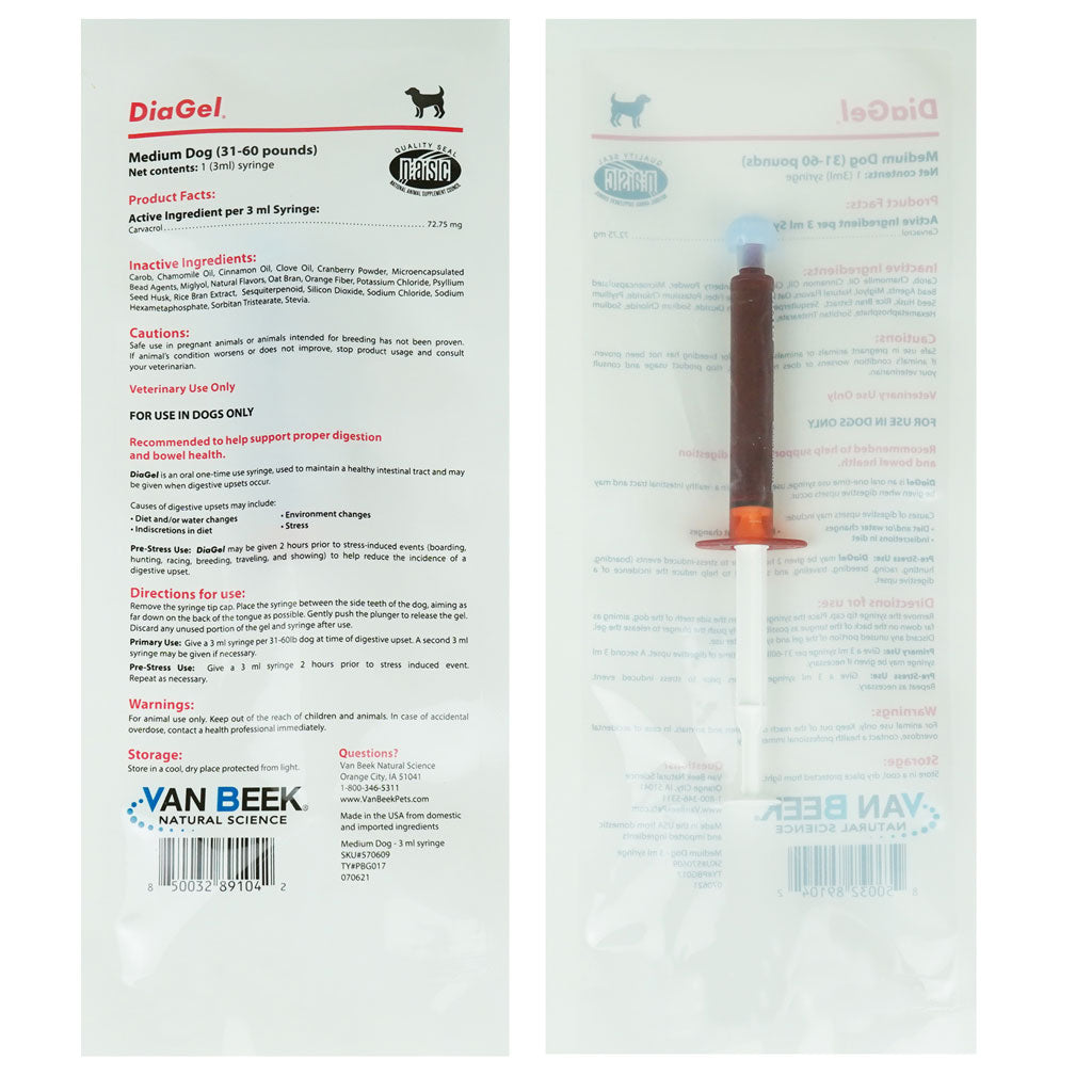 DiaGel Anti-Diarrheal Gel for Medium Dogs (3 ml)