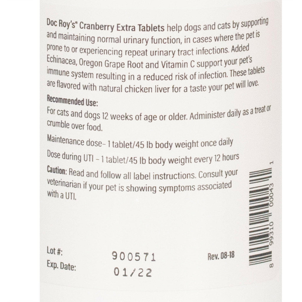 Doc Roy's Cranberry Extra for Dogs & Cats (60 tablets)