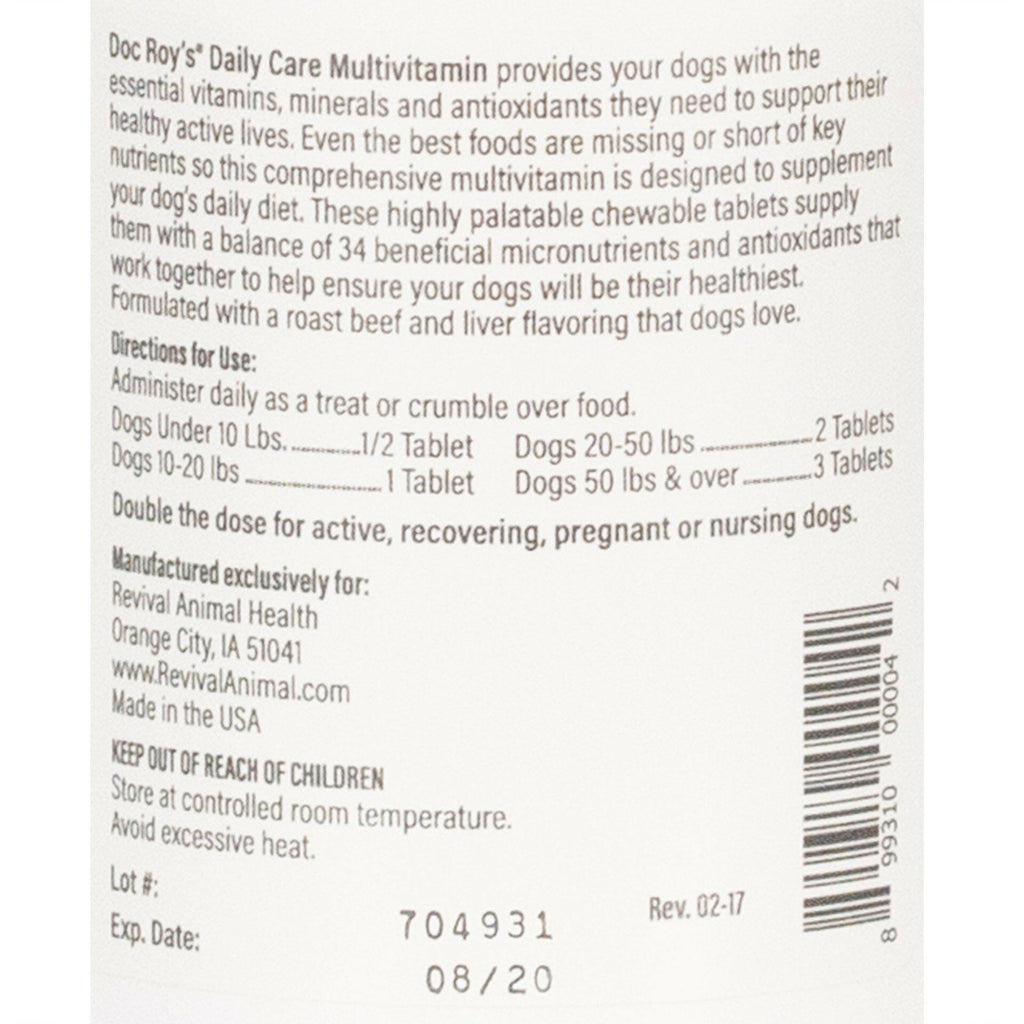 Doc Roy's Daily Care Multivitamin Tablets for Dogs