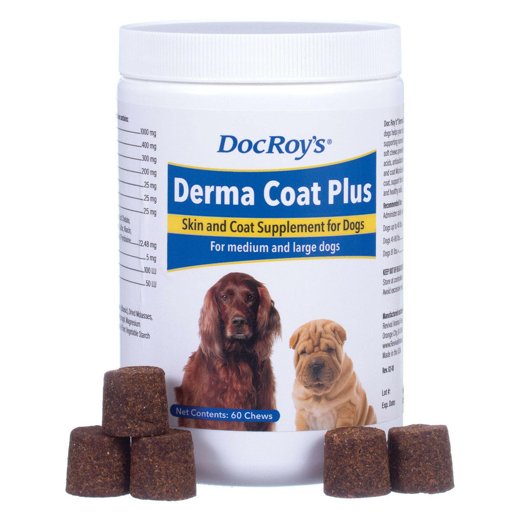 Doc Roy's Derma Coat Plus Soft Chews, 60 ct Large