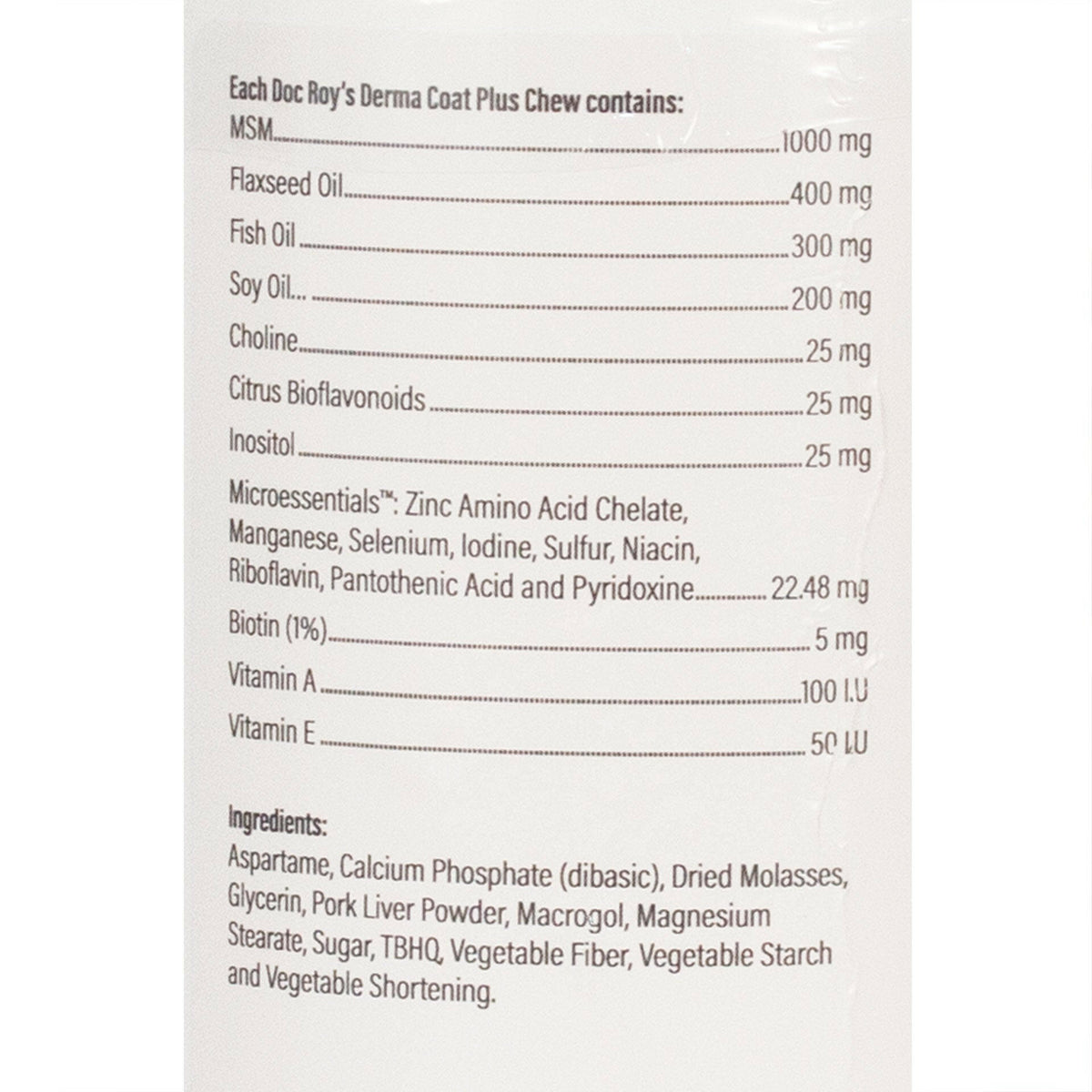 Doc Roy's Derma Coat Plus Soft Chews, 60 ct Large