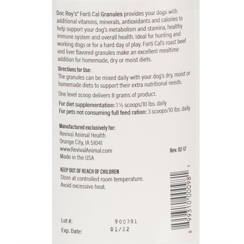 Doc Roy's Forti Cal For Dogs & Cats, 454 gm Granules