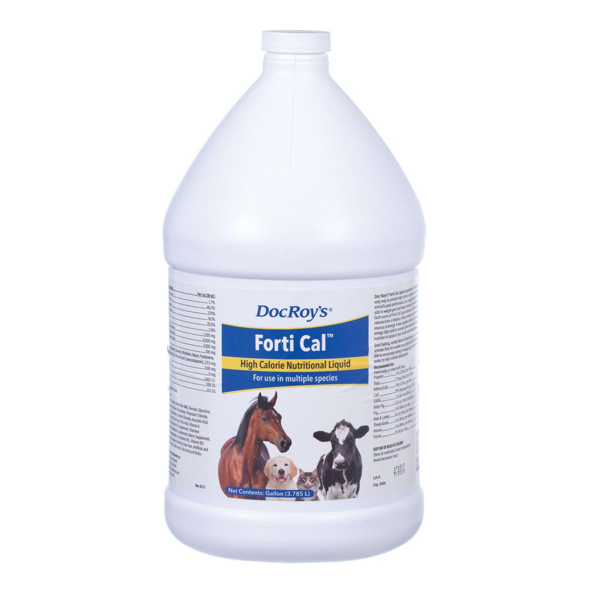 Doc Roy's Forti Cal Liquid, Vanilla Flavour, Gallon