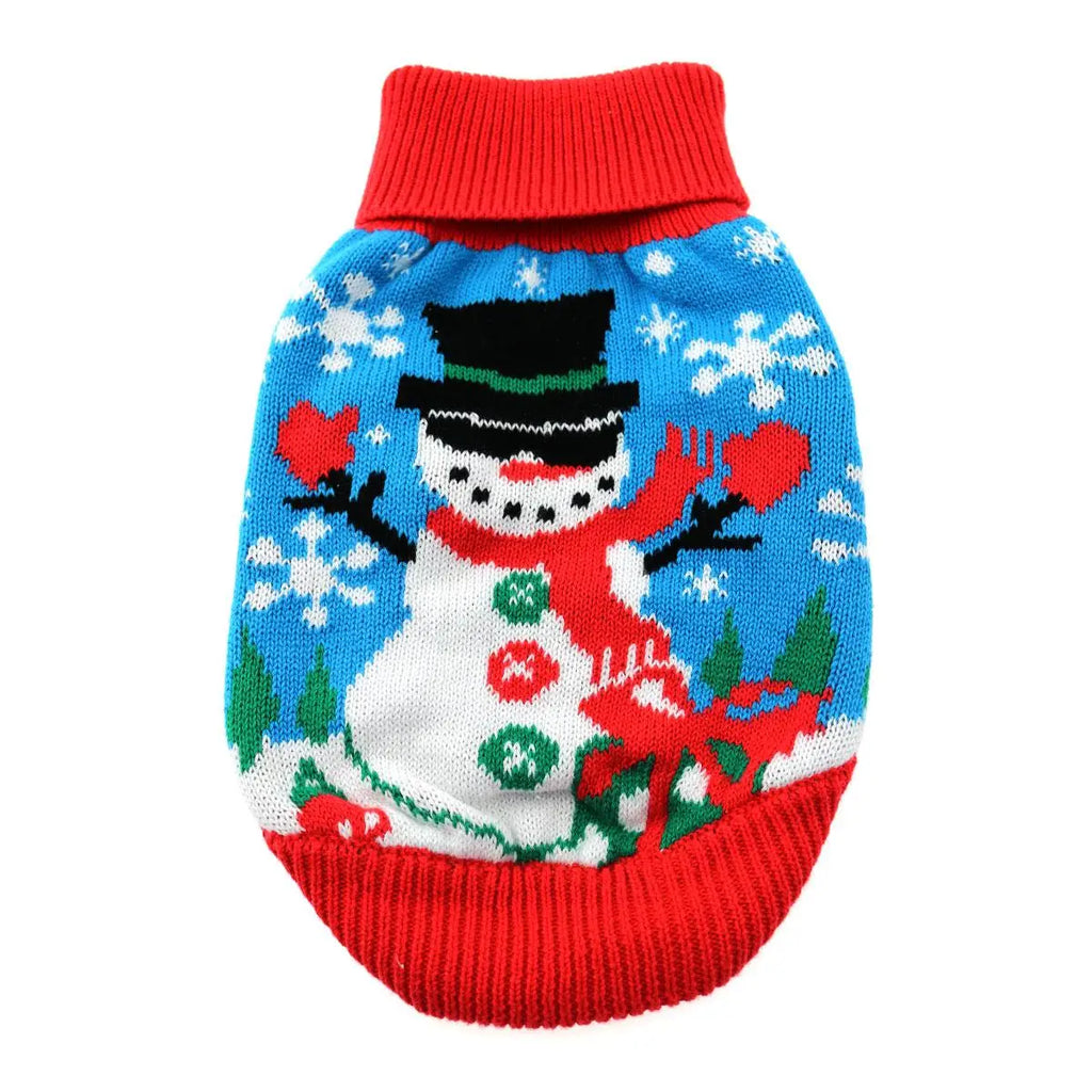 Doggie Design Combed Cotton Ugly Snowman Holiday Dog Sweater for Dogs & Cats