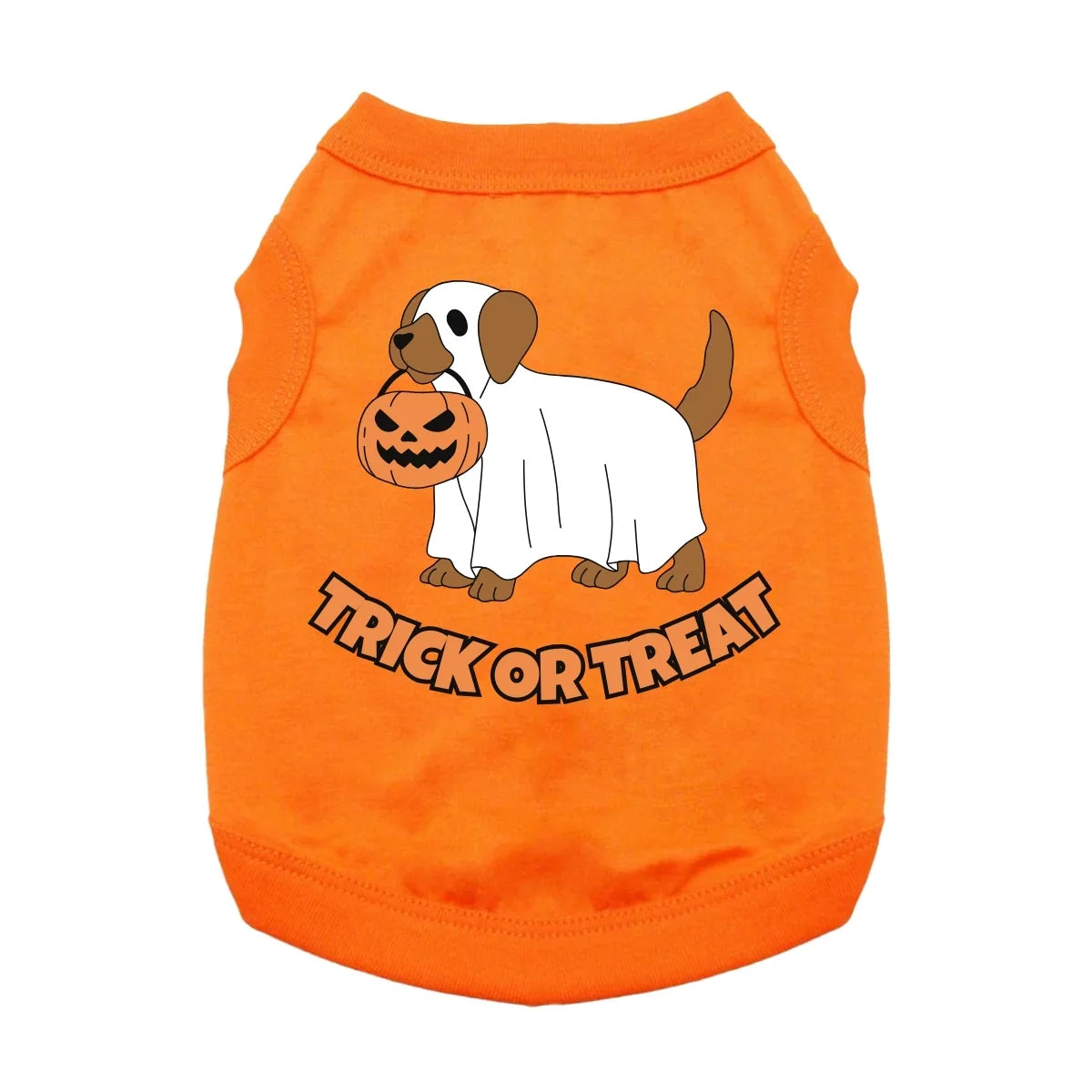 Doggie Design Trick or Treat Pup Dog Shirt, Sunset Orange for Dogs & Cats