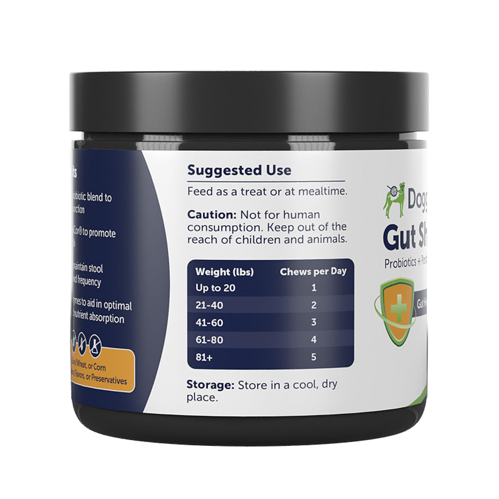 Doggy Biome Gut Shield Chews for Dogs, 120 count