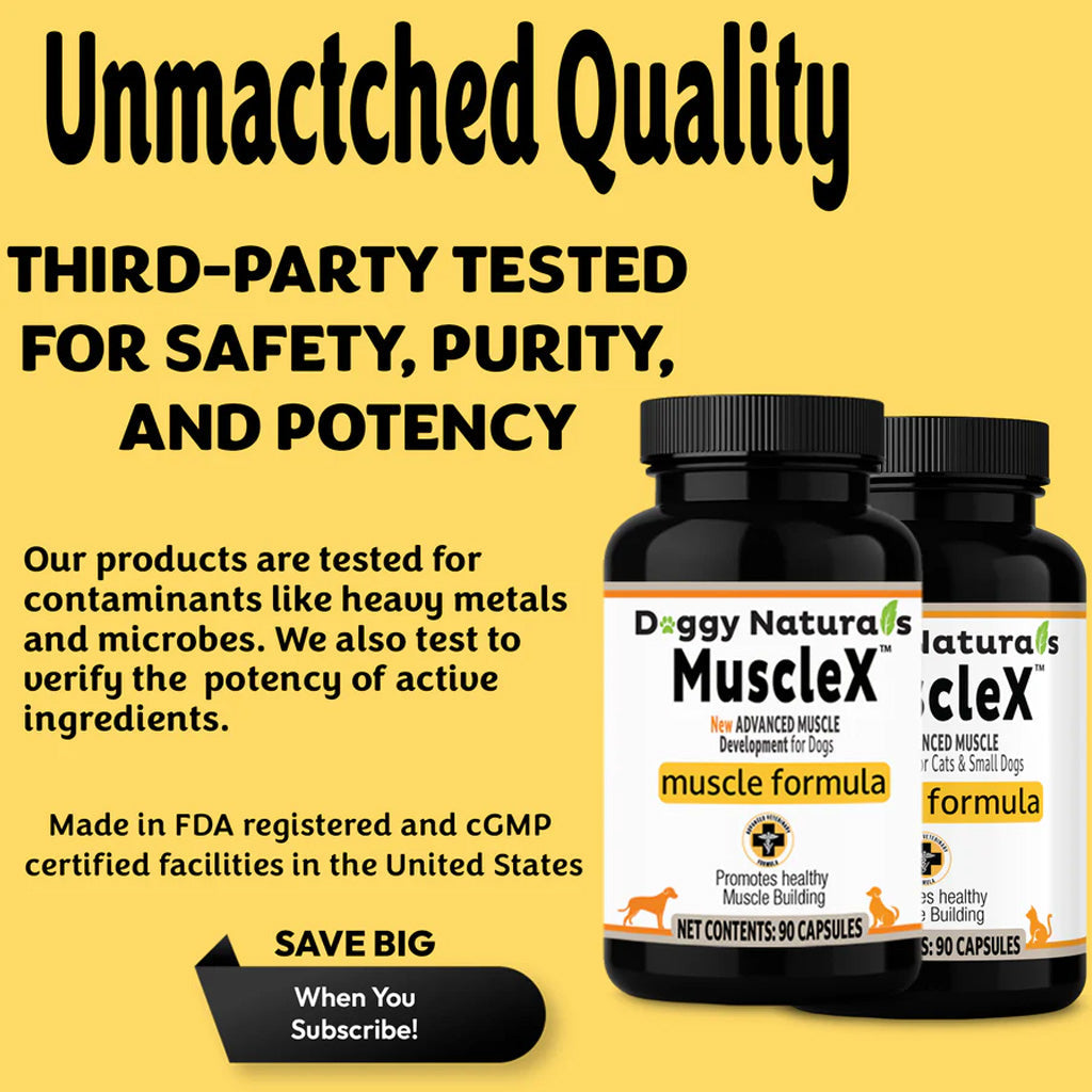 Doggy Naturals MuscleX Advance Muscle Development for Dogs & Cats, 90 capsules