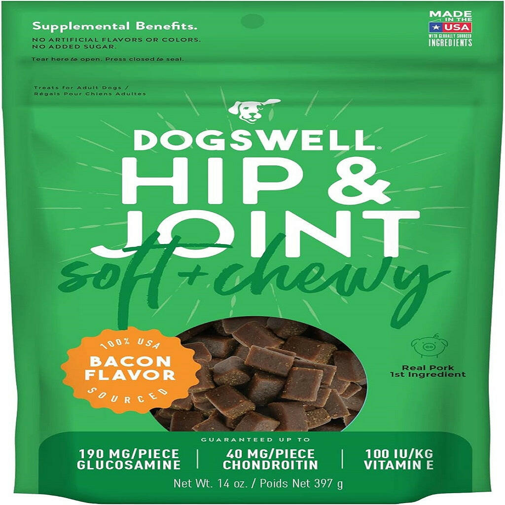 Dogswell Soft & Chewy Hip & Joint Bacon Flavored Treats for Dogs 14 oz
