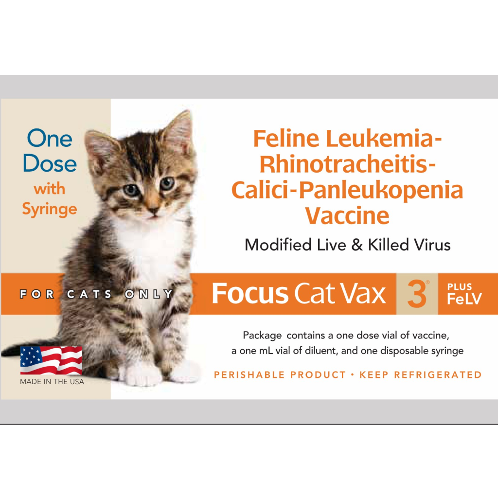 Durvet Focus Vax 3 Plus FeLV for Cats (single dose w/ syringe)