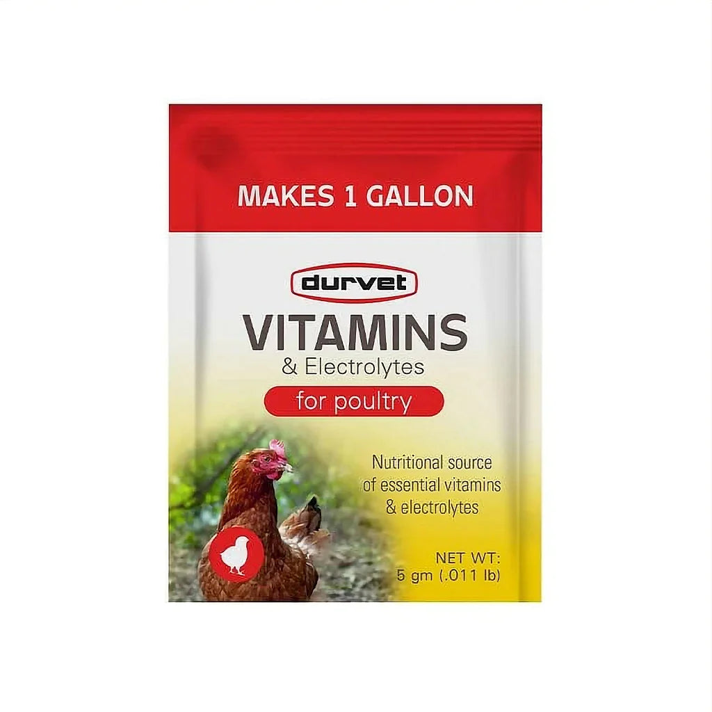 Durvet Vitamins & Electrolytes for Poultry 5gm, (case of 40)