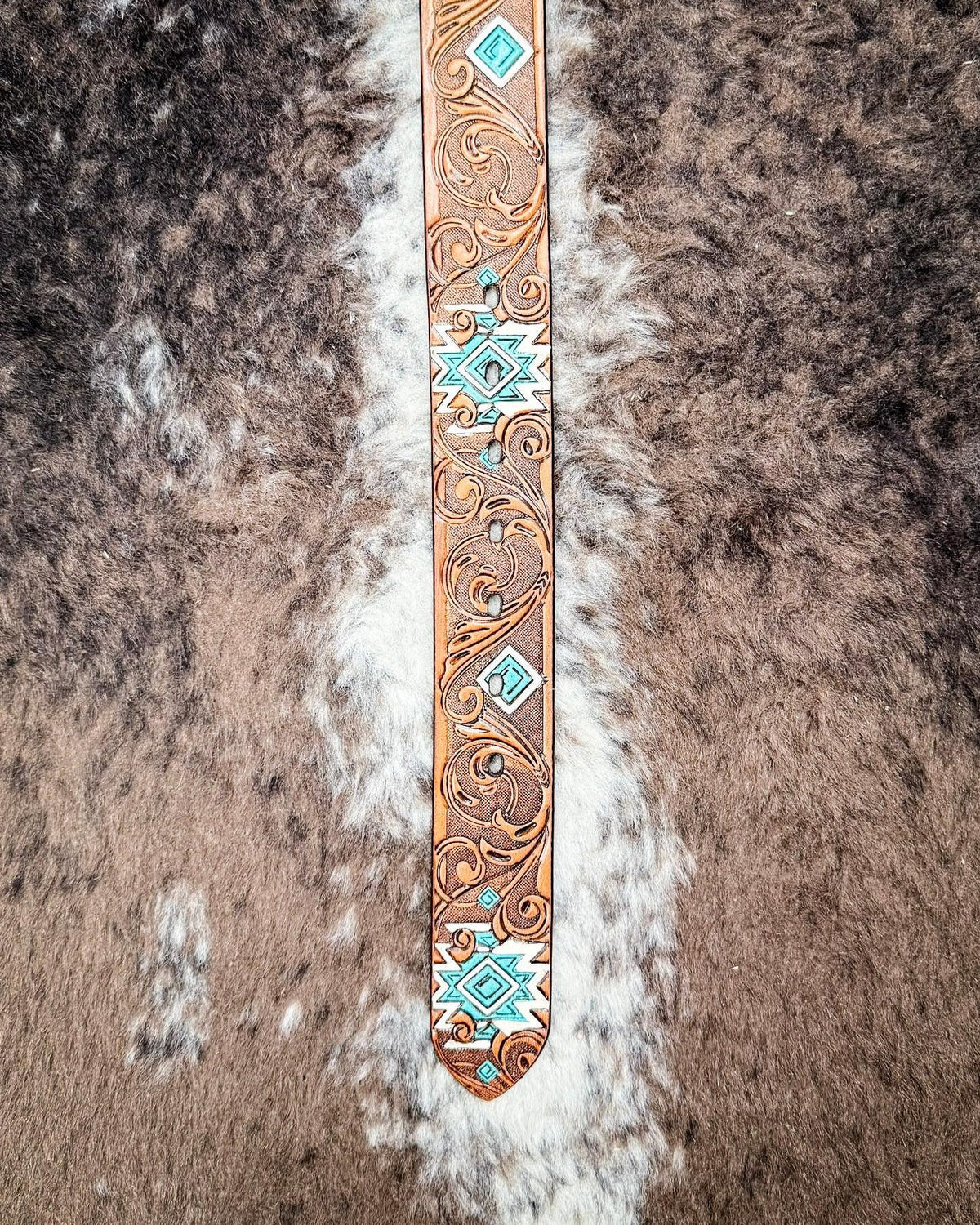 Dyani Brown and Turquoise Aztec Belt by Hooey