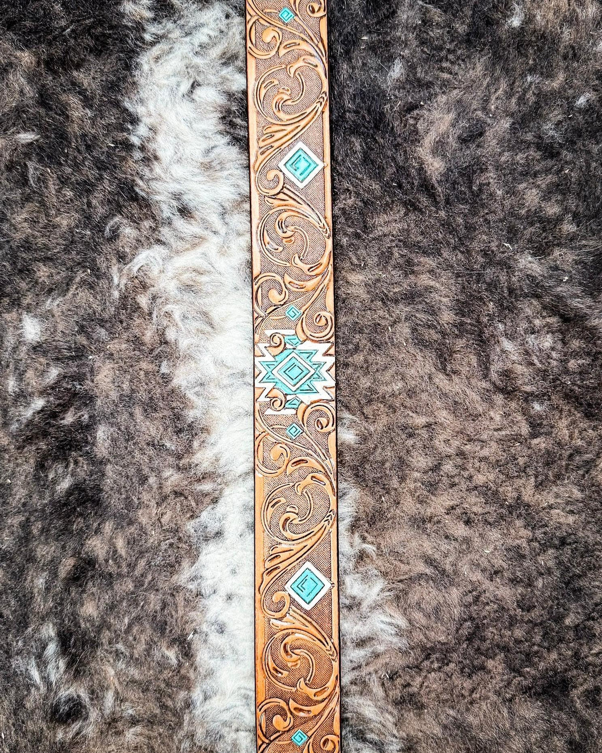 Dyani Brown and Turquoise Aztec Belt by Hooey