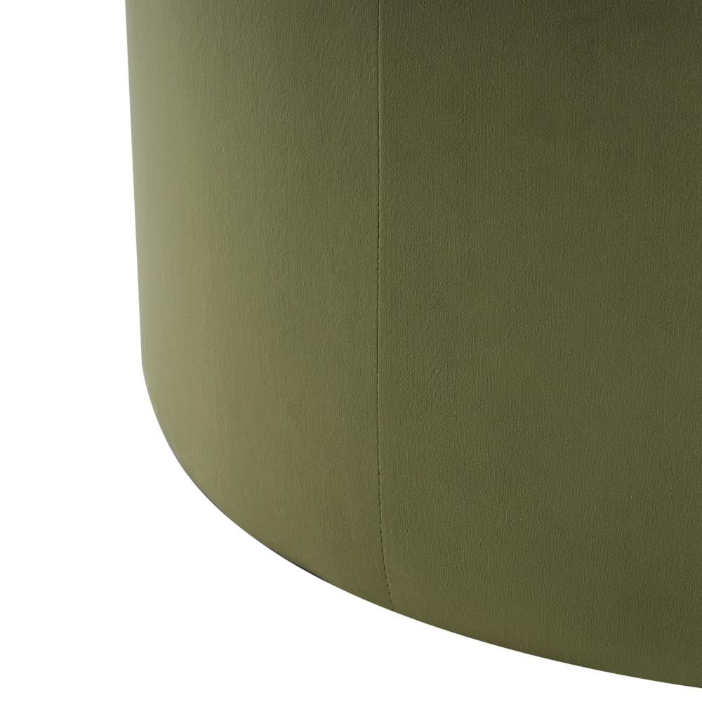 Modern Round Velvet Ottoman for Seating and Footrest