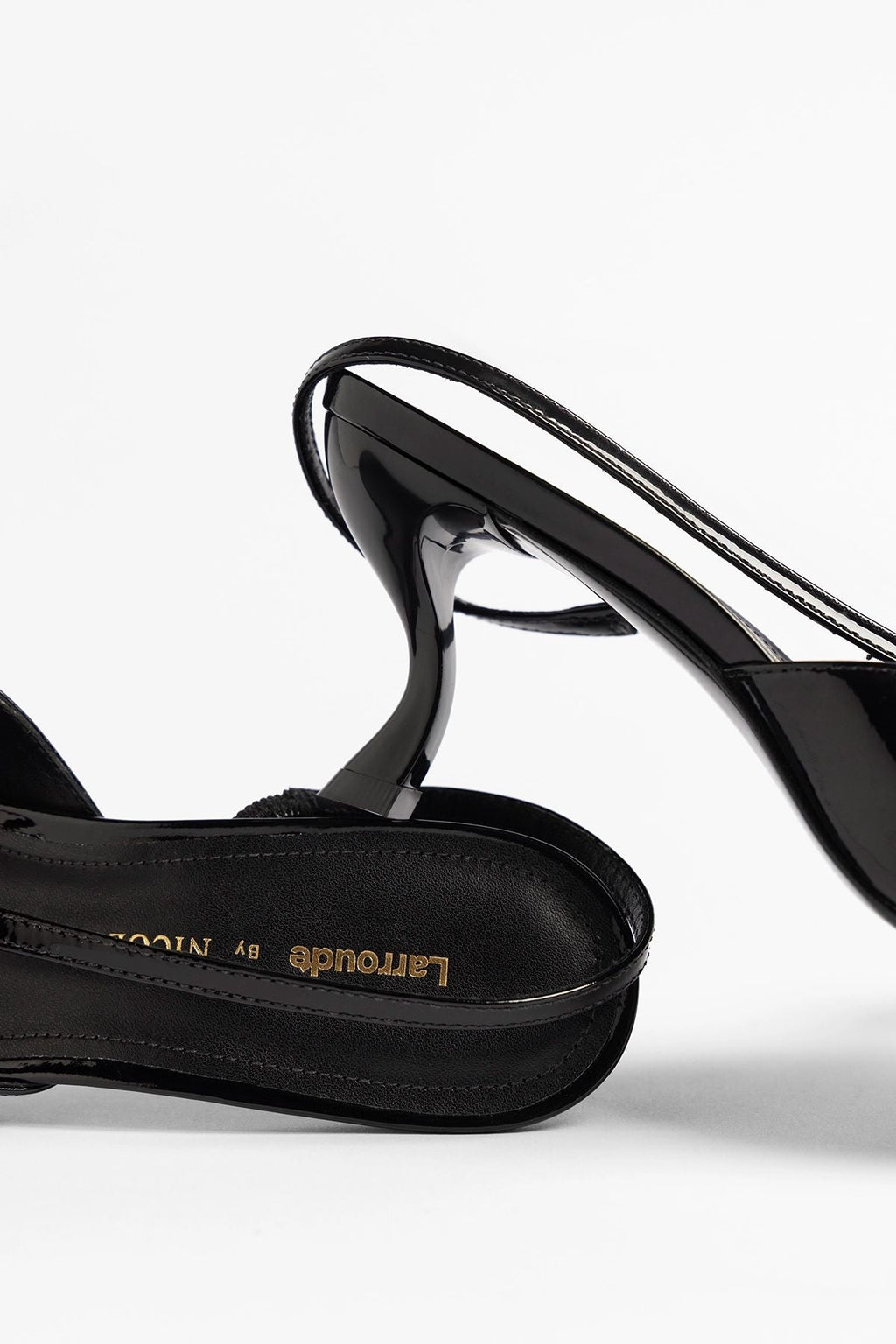 Larroudé by Nicolò B.: Lucia Slingback Pump Black Patent Leather