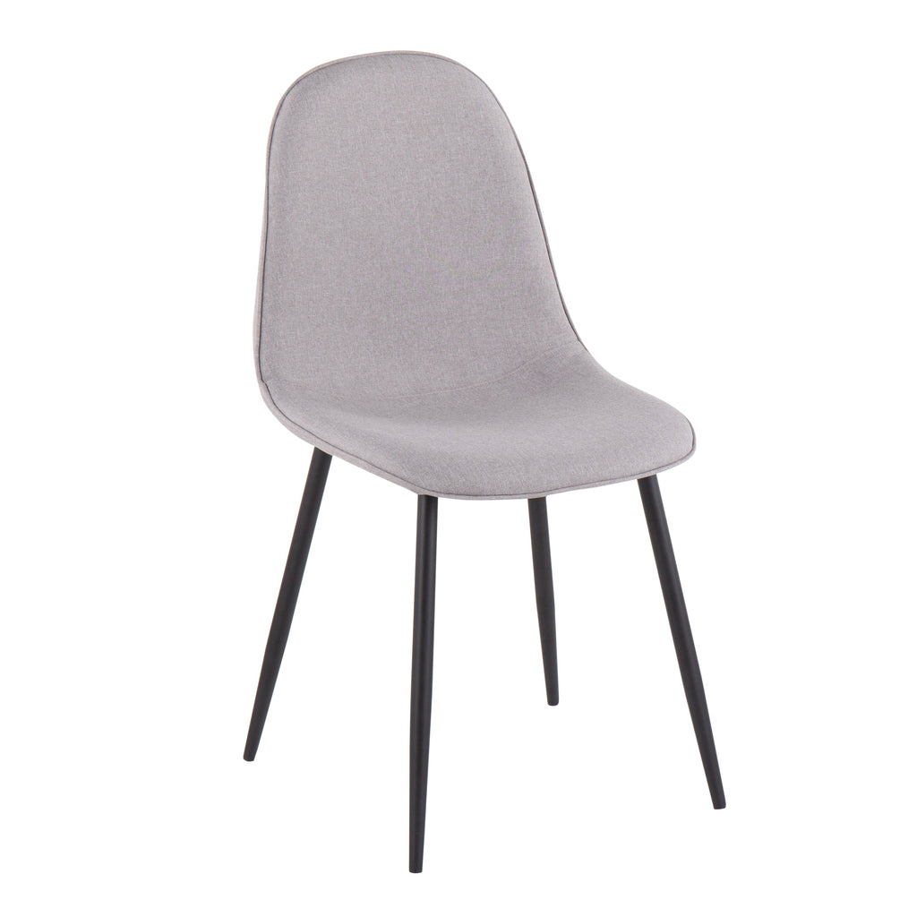 Contemporary Steel-Framed Dining Chairs with Tailored Upholstery - Set of 2