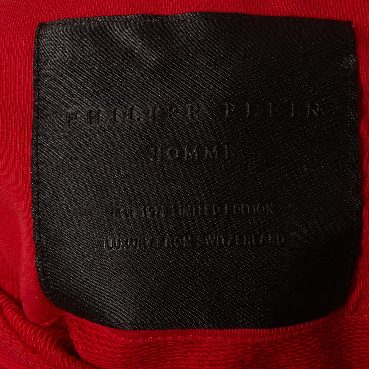 Philipp Plein Red Printed Jersey Long Sleeve Hoodie