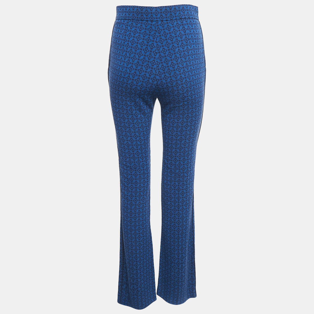 Sandro Blue Jacquard Crepe Amparo Pants