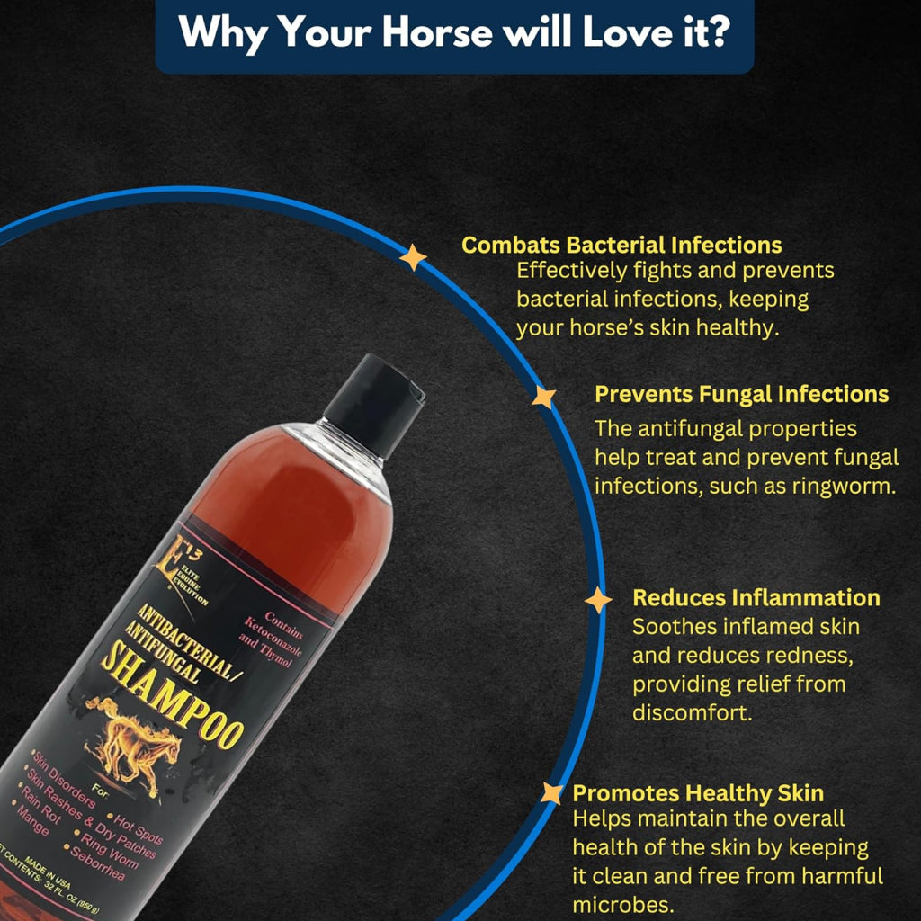 E3 Antibacterial & Antifungal Shampoo for Horses