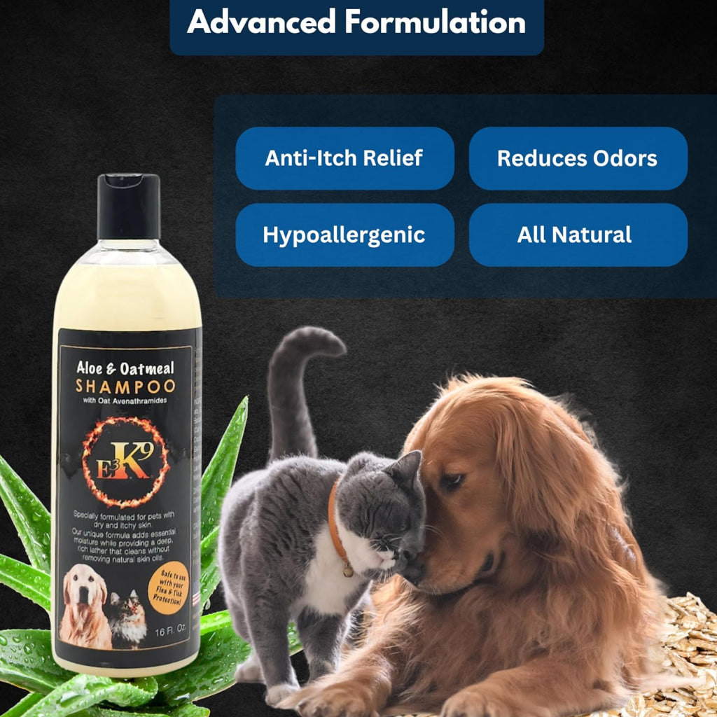 E3 K9 Aloe & Oatmeal Shampoo for Dogs (16 oz)