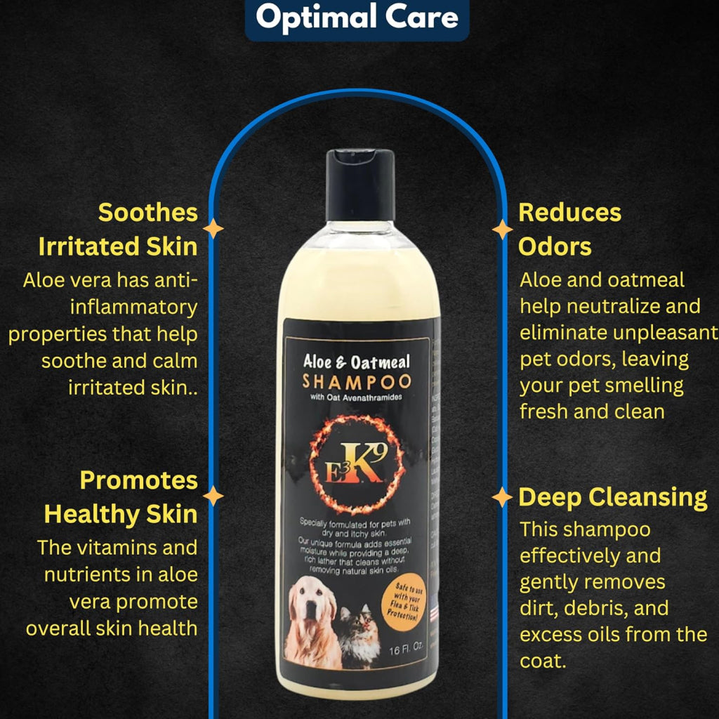 E3 K9 Aloe & Oatmeal Shampoo for Dogs (16 oz)