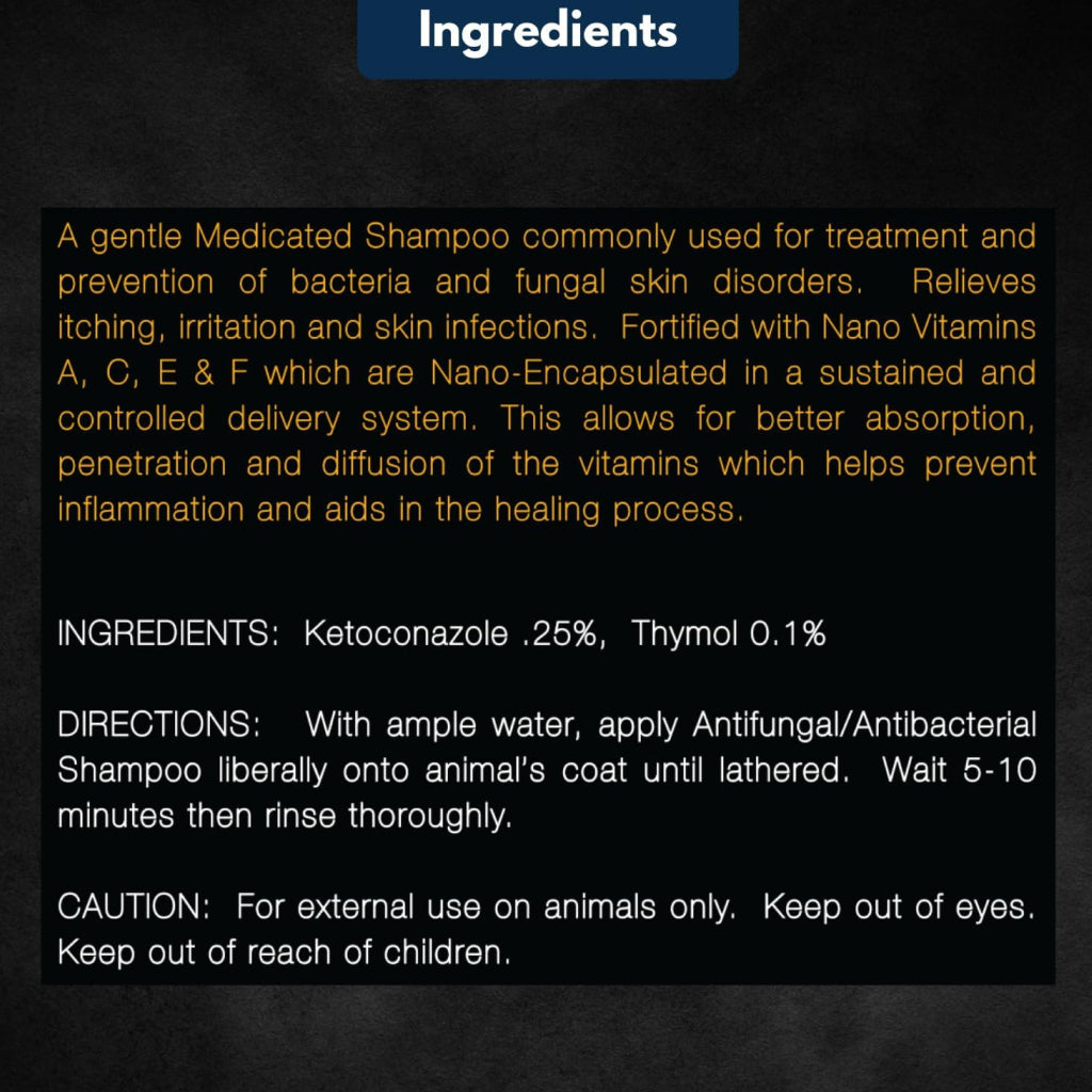 E3 K9 Antifungal & Antibacterial Shampoo for Dogs & Cats (16oz)